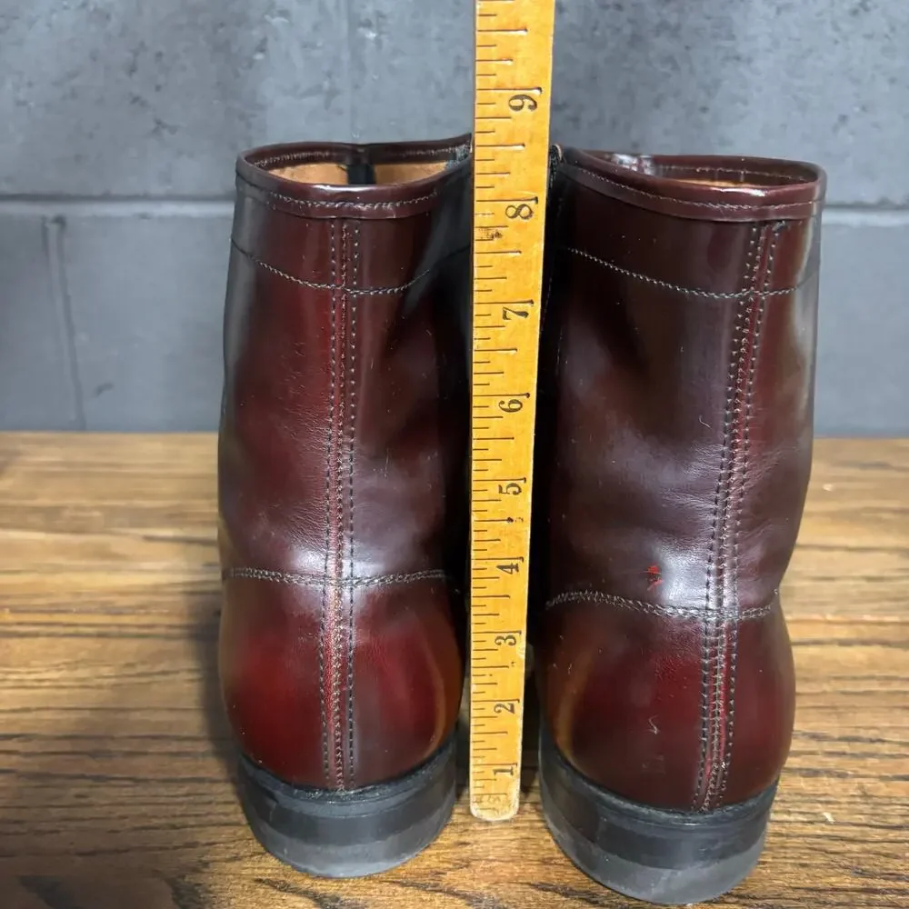 Vintage 80s Leather Classics by Mason Burgundy Leather Ankle Zip Boots USA 9.5 E